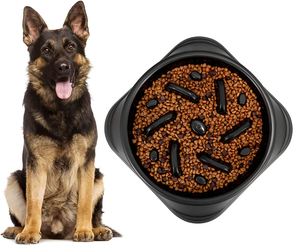 Large Dog Bowl, Puzzle Slow Feeder Dog Bowl for Large Dog Interactive Bloat Stop anti Choking Dog Food Bowl