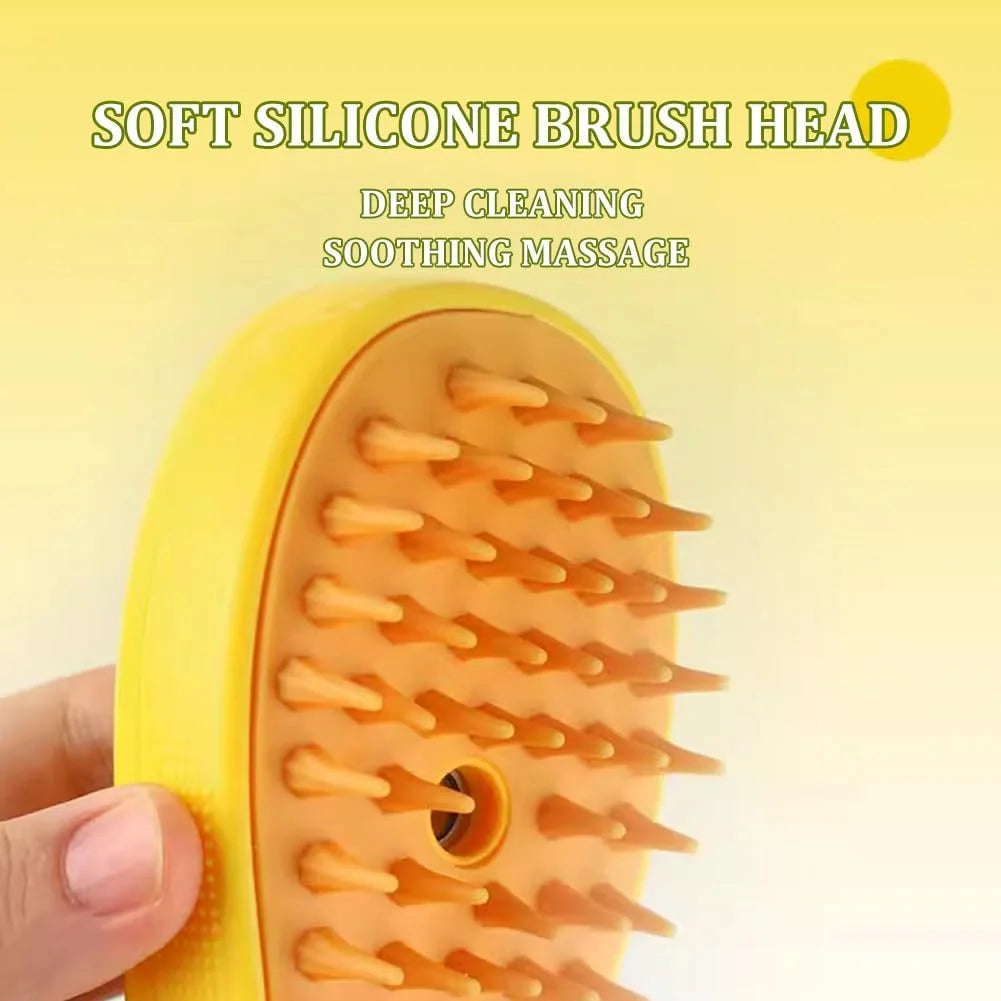 Steamy Cat Brush, 4 in 1 Multifunctional Cat Steamy Brush, Steam Cat Hair Brush for Massage, Cat Brush with Steam, Pet Steam Brush for Removing Tangled and Loose Hair