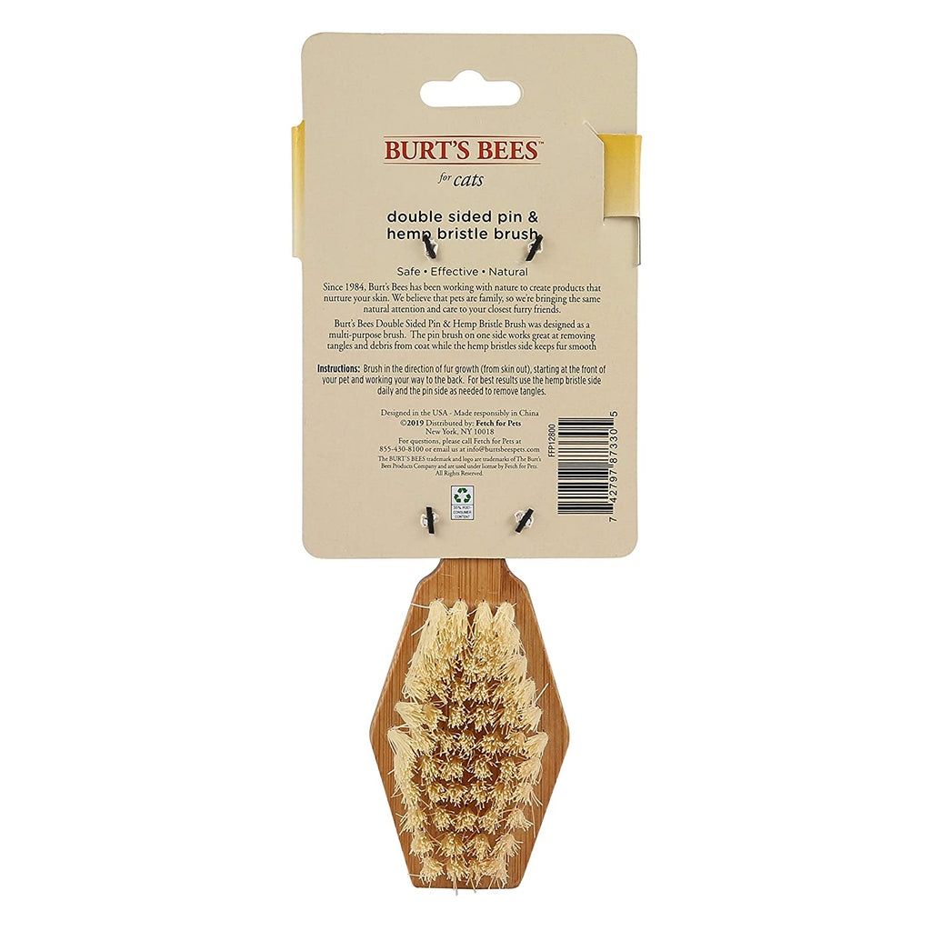 Double Sided Pin & Bristle Brush | Removes Loose Fur & Prevents Matting | Ideal for Daily Cat Grooming