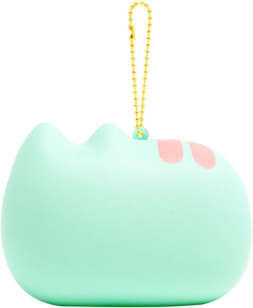 Pusheen Cute Cat Slow Rising Squishy Toy (Pastel Mint) [Christmas Tree Ornaments, Gift Box, Party Favors, Gift Basket Filler, Stress Relief Toys]