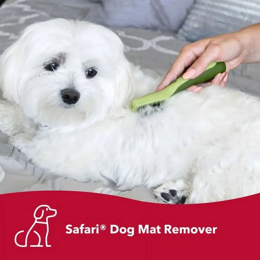 Safari Dog Mat Remover - Dematting Comb for Dogs with Coarse or Long, Matted Coats - Dog Brush for Dogs with Medium or Long Hair - One Size