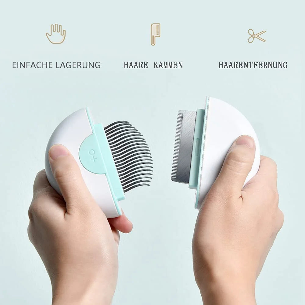 Cat Brush Set, Cat Brush for Shedding and Grooming, Pet Massage Comb (Green)