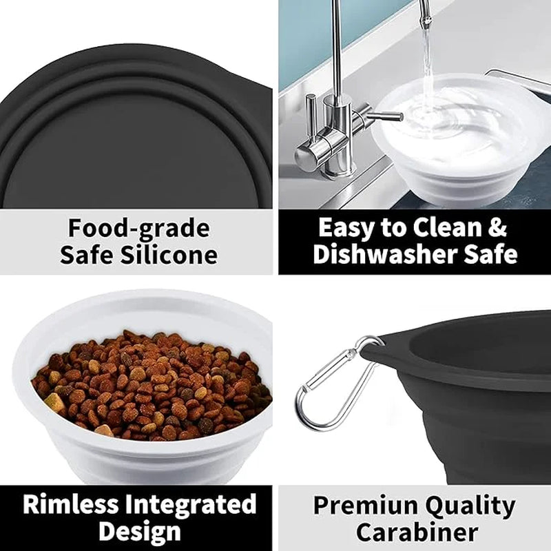 1500 ML Collapsible Dog Bowl - Sturdy Reinforced Rim - Collapsible Dog Bowl - Portable Dog Accessories and Travel Dog Bowl - Collapsible Water Bowl for Dogs