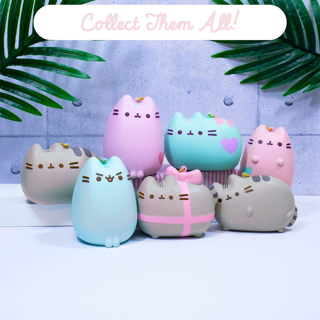 Pusheen Cute Cat Slow Rising Squishy Toy (Pastel Mint) [Christmas Tree Ornaments, Gift Box, Party Favors, Gift Basket Filler, Stress Relief Toys]