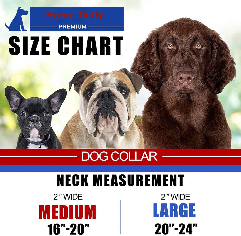 Dog Collar for Large Dogs,Reflective Dog Collar Soft Lining Padded Dog Collar & Heavy Duty Metal Buckle 2" Width Dog Collar for Medium Large Dog Walking Training Adjustable Length