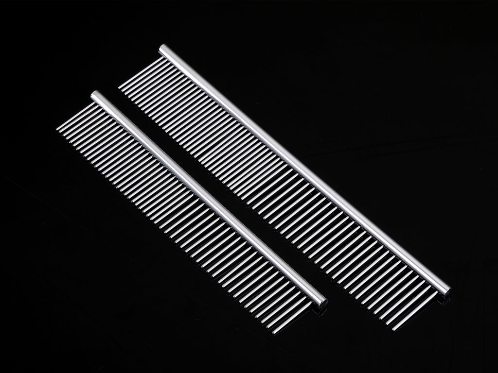 2 Pcs Stainless Steel Dog Grooming Comb Pet Dogs Cat Tool
