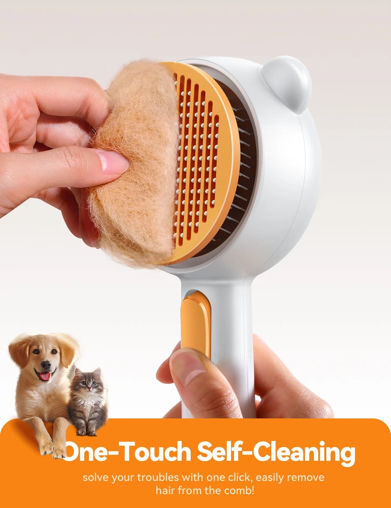 3 in 1 Cat Brush, Cat Steam Brush for Shedding & Grooming Tool, Self-Cleaning Slicker Brush for Indoor Cats, Pet Hair Removal Comb with Release Button for Long Short Haired Cats Dogs