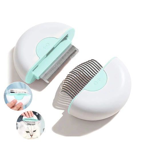 Cat Brush Set, Cat Brush for Shedding and Grooming, Pet Massage Comb (Green)