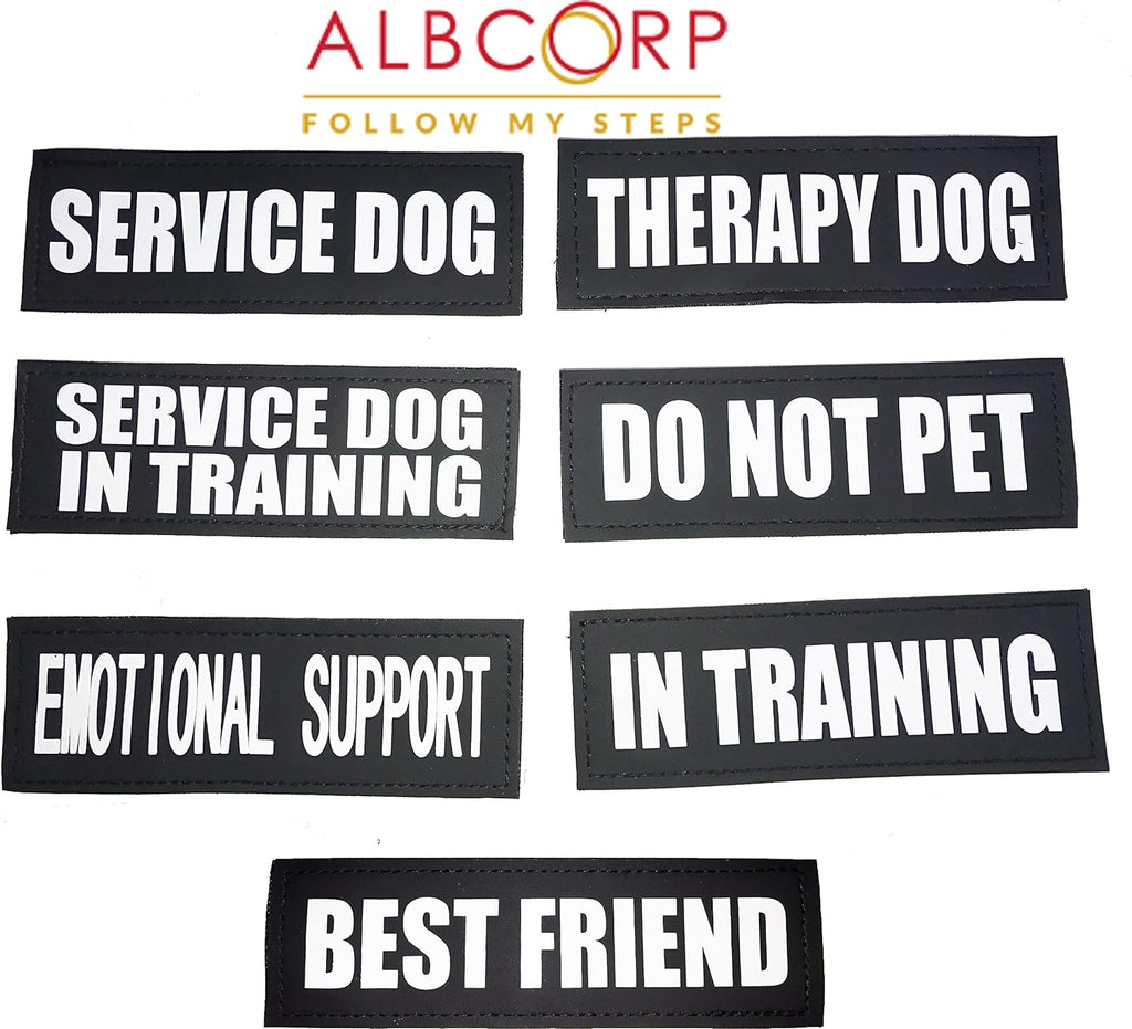 Reflective Do Not Pet Patches with Hook Backing for Service Animal Vests/Harnesses Medium (5 X 1.5) Inch